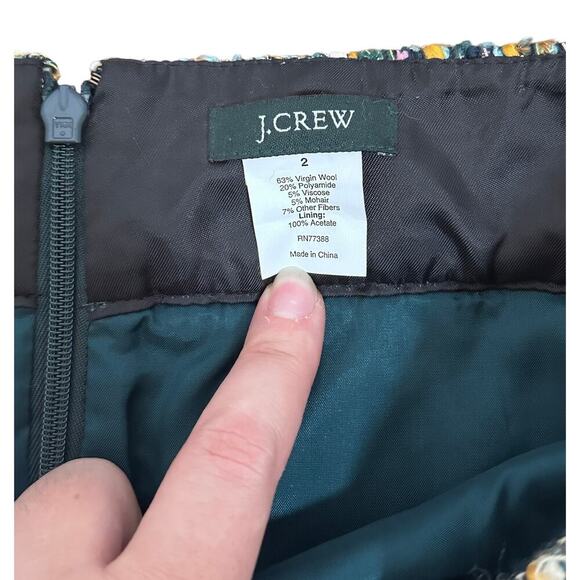 J. crew Dolce Tweed wool / mohair blend skirt, sz 2 - Picture 5 of 6